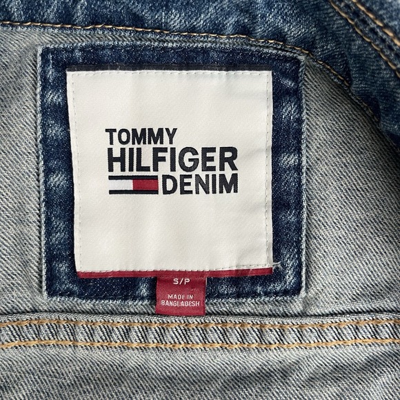 TOMMY HILFIGER Vintage Womens Small 90s Y2K Denim Jean Trucker Jacket Western - Picture 8 of 12
